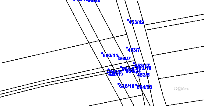 Parcela st. 640/11 v KÚ Pátek u Poděbrad, Katastrální mapa