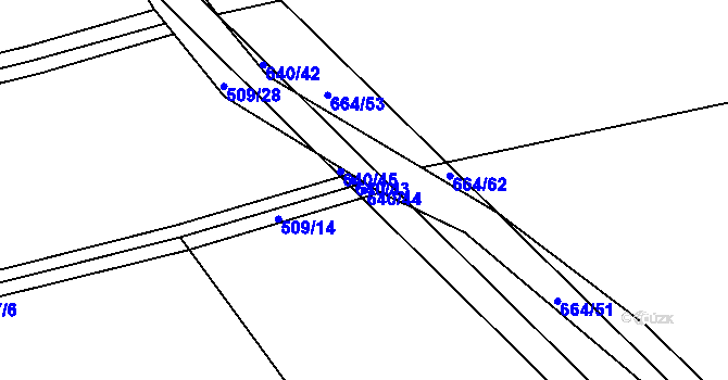Parcela st. 640/44 v KÚ Pátek u Poděbrad, Katastrální mapa