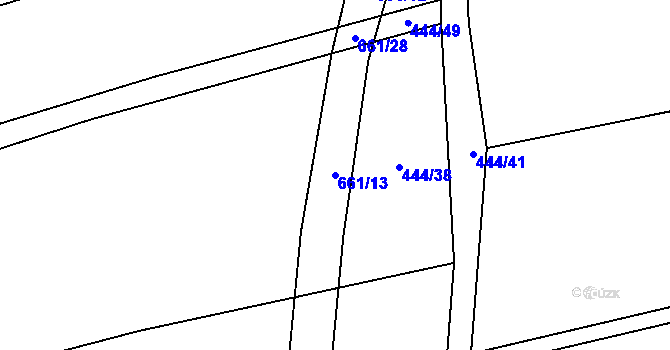 Parcela st. 661/13 v KÚ Pátek u Poděbrad, Katastrální mapa