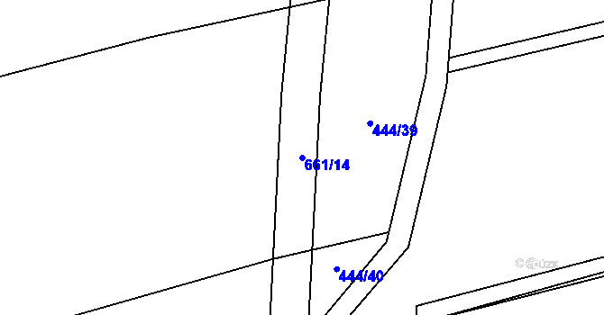 Parcela st. 661/14 v KÚ Pátek u Poděbrad, Katastrální mapa