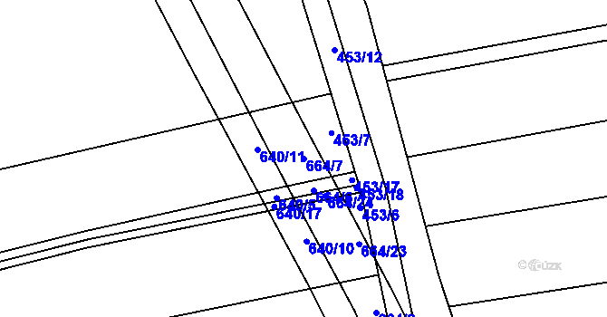 Parcela st. 664/7 v KÚ Pátek u Poděbrad, Katastrální mapa