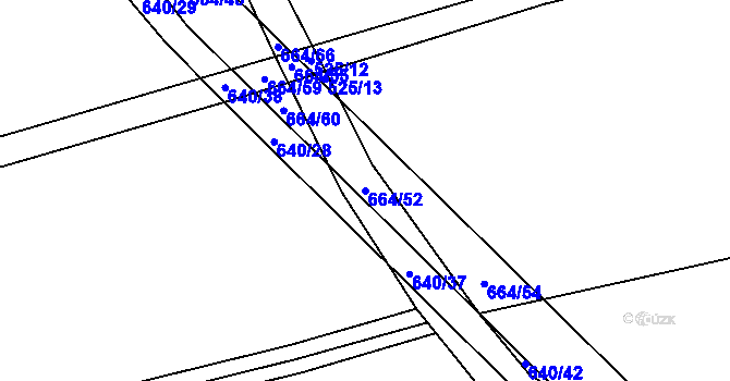 Parcela st. 664/52 v KÚ Pátek u Poděbrad, Katastrální mapa