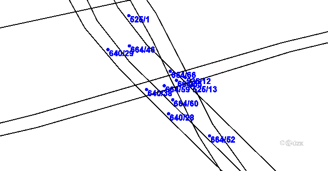Parcela st. 664/59 v KÚ Pátek u Poděbrad, Katastrální mapa