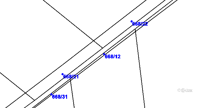 Parcela st. 668/12 v KÚ Pátek u Poděbrad, Katastrální mapa