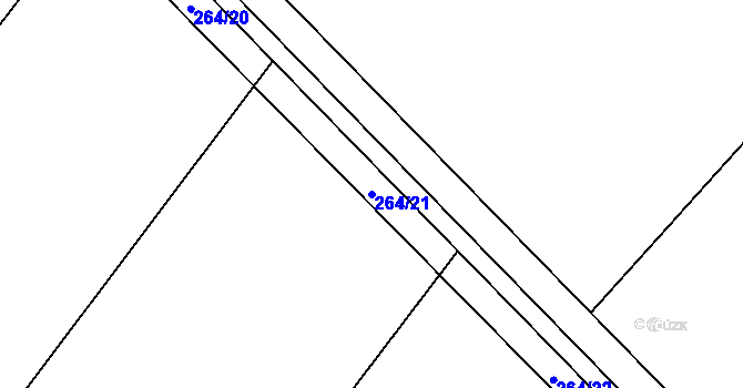Parcela st. 264/21 v KÚ Pátek u Poděbrad, Katastrální mapa