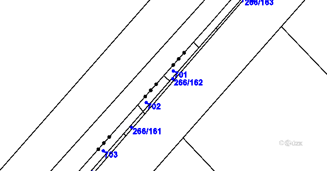 Parcela st. 266/93 v KÚ Pátek u Poděbrad, Katastrální mapa
