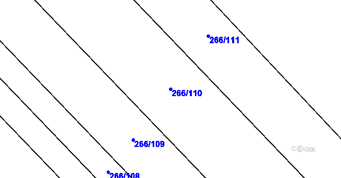 Parcela st. 266/110 v KÚ Pátek u Poděbrad, Katastrální mapa