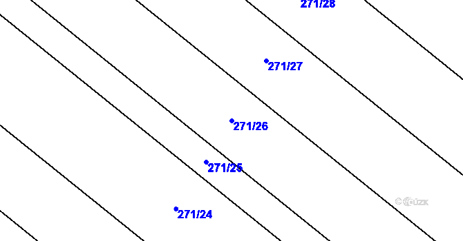 Parcela st. 271/26 v KÚ Pátek u Poděbrad, Katastrální mapa