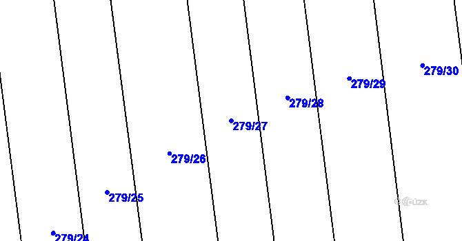 Parcela st. 279/27 v KÚ Pátek u Poděbrad, Katastrální mapa