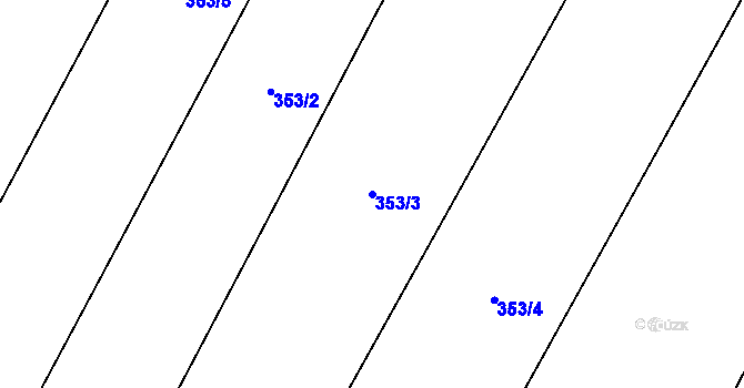 Parcela st. 353/3 v KÚ Pátek u Poděbrad, Katastrální mapa