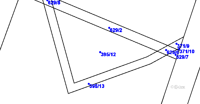 Parcela st. 395/12 v KÚ Pátek u Poděbrad, Katastrální mapa