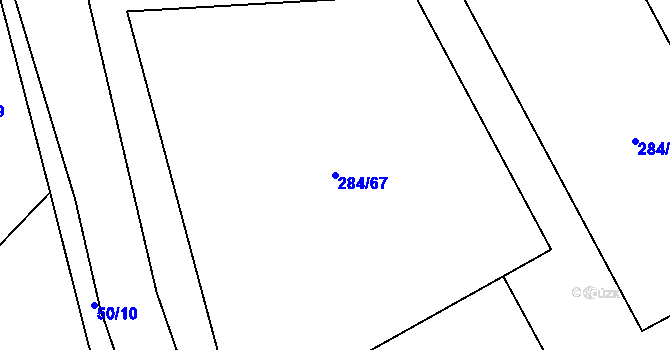 Parcela st. 284/67 v KÚ Pátek u Poděbrad, Katastrální mapa