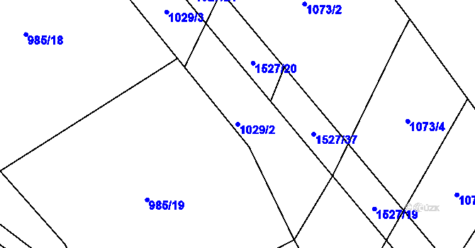 Parcela st. 1029/2 v KÚ Pátek u Loun, Katastrální mapa