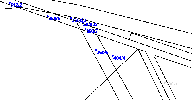 Parcela st. 360/6 v KÚ Pátek u Loun, Katastrální mapa