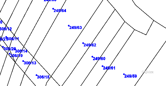 Parcela st. 249/62 v KÚ Pátek u Loun, Katastrální mapa