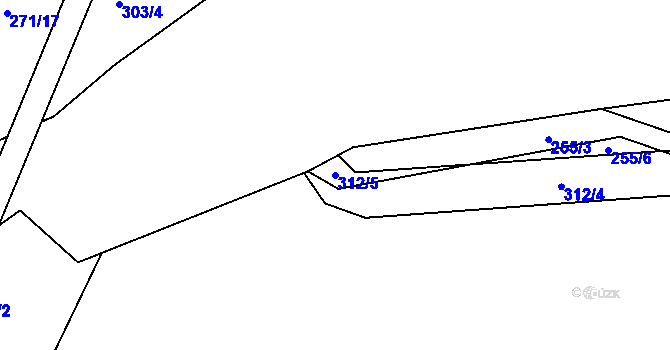 Parcela st. 312/5 v KÚ Pátek u Loun, Katastrální mapa