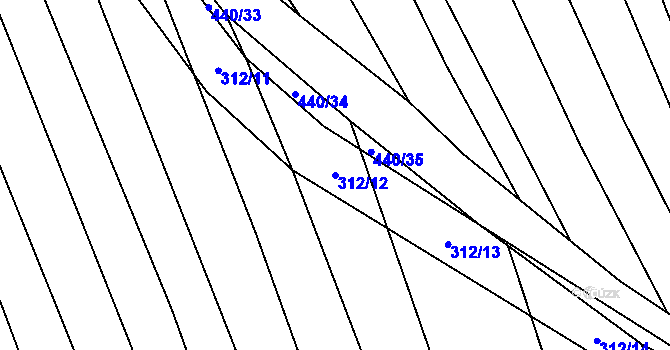 Parcela st. 312/12 v KÚ Pátek u Loun, Katastrální mapa