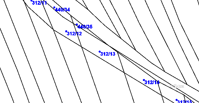 Parcela st. 312/13 v KÚ Pátek u Loun, Katastrální mapa