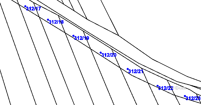 Parcela st. 312/20 v KÚ Pátek u Loun, Katastrální mapa