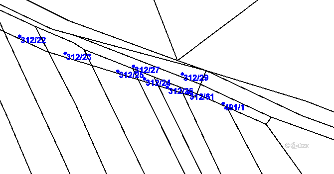 Parcela st. 312/26 v KÚ Pátek u Loun, Katastrální mapa