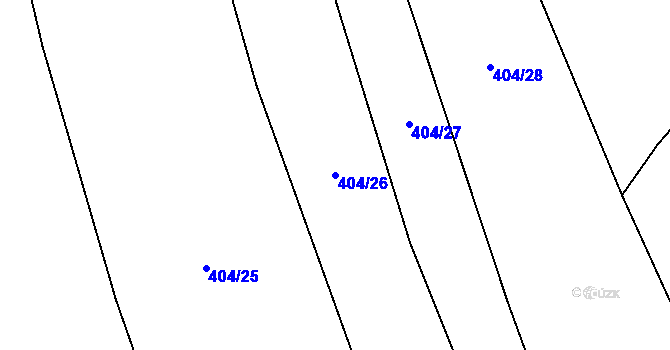 Parcela st. 404/26 v KÚ Pátek u Loun, Katastrální mapa