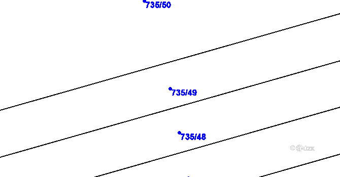 Parcela st. 735/49 v KÚ Pátek u Loun, Katastrální mapa