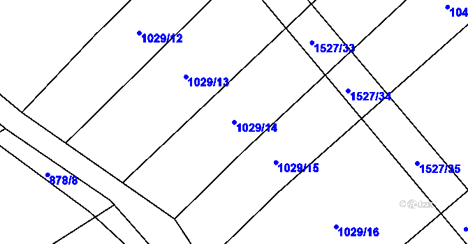 Parcela st. 1029/14 v KÚ Pátek u Loun, Katastrální mapa