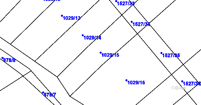 Parcela st. 1029/15 v KÚ Pátek u Loun, Katastrální mapa