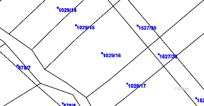 Parcela st. 1029/16 v KÚ Pátek u Loun, Katastrální mapa