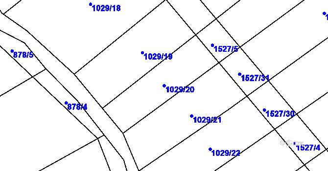 Parcela st. 1029/20 v KÚ Pátek u Loun, Katastrální mapa