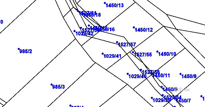 Parcela st. 1029/41 v KÚ Pátek u Loun, Katastrální mapa