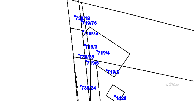 Parcela st. 719/4 v KÚ Radonice nad Ohří, Katastrální mapa