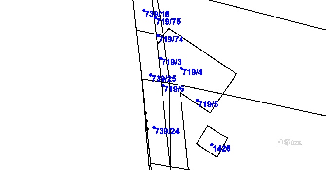 Parcela st. 719/6 v KÚ Radonice nad Ohří, Katastrální mapa