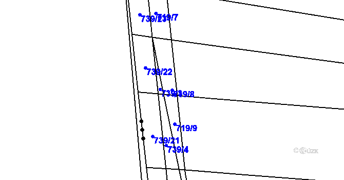 Parcela st. 719/8 v KÚ Radonice nad Ohří, Katastrální mapa