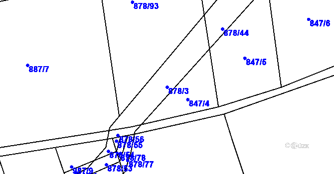 Parcela st. 878/3 v KÚ Radonice nad Ohří, Katastrální mapa