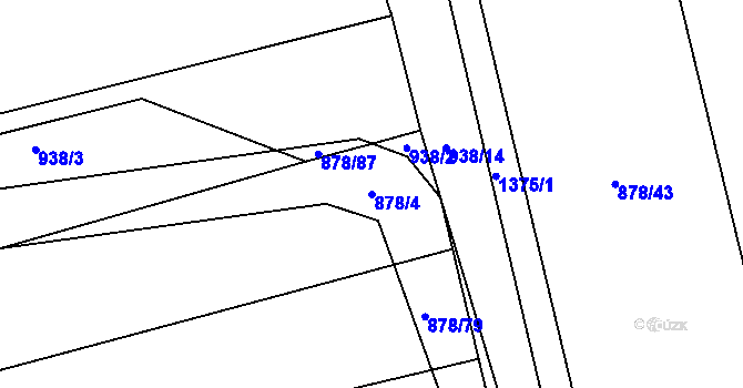 Parcela st. 878/4 v KÚ Radonice nad Ohří, Katastrální mapa