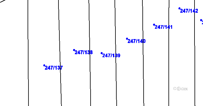 Parcela st. 247/139 v KÚ Radonice nad Ohří, Katastrální mapa