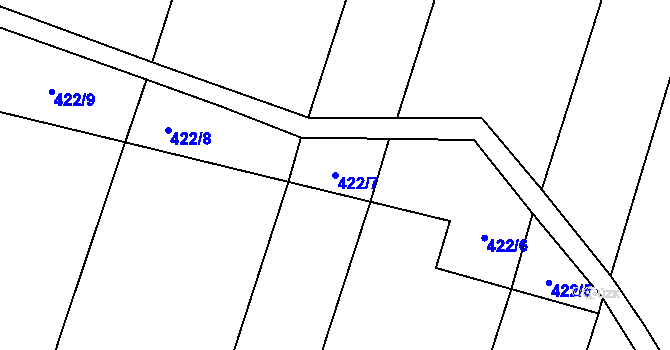 Parcela st. 422/7 v KÚ Radonice nad Ohří, Katastrální mapa