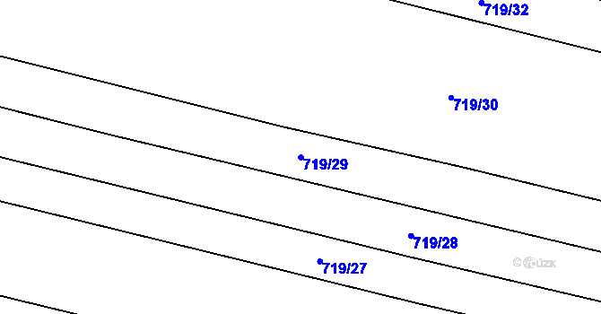 Parcela st. 719/29 v KÚ Radonice nad Ohří, Katastrální mapa