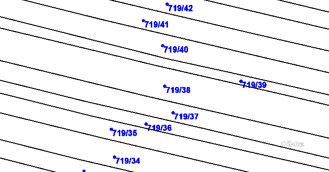 Parcela st. 719/38 v KÚ Radonice nad Ohří, Katastrální mapa