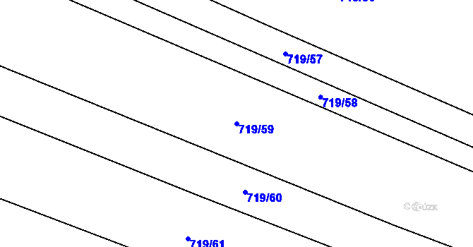 Parcela st. 719/59 v KÚ Radonice nad Ohří, Katastrální mapa