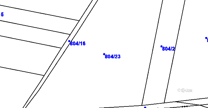 Parcela st. 804/23 v KÚ Radonice nad Ohří, Katastrální mapa