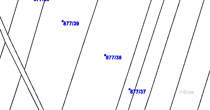 Parcela st. 877/38 v KÚ Radonice nad Ohří, Katastrální mapa