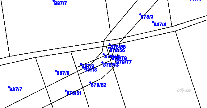 Parcela st. 878/54 v KÚ Radonice nad Ohří, Katastrální mapa