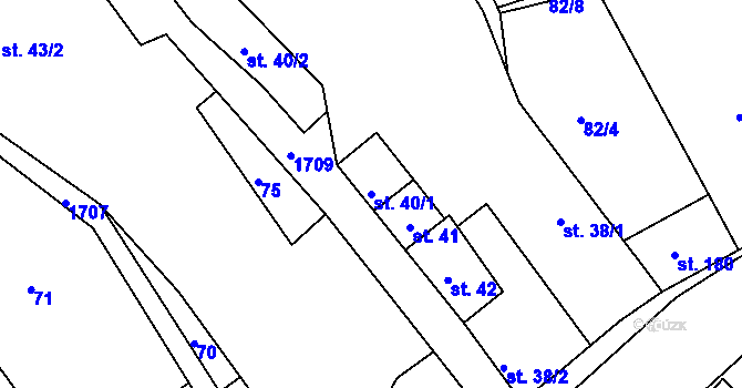 Parcela st. 40/1 v KÚ Stradonice u Pátku, Katastrální mapa