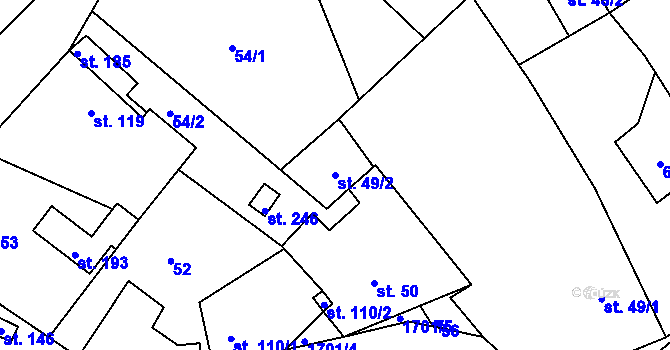Parcela st. 49/2 v KÚ Stradonice u Pátku, Katastrální mapa