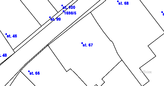 Parcela st. 67 v KÚ Stradonice u Pátku, Katastrální mapa