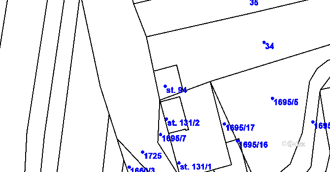 Parcela st. 94 v KÚ Stradonice u Pátku, Katastrální mapa