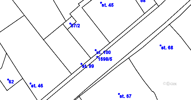 Parcela st. 100 v KÚ Stradonice u Pátku, Katastrální mapa