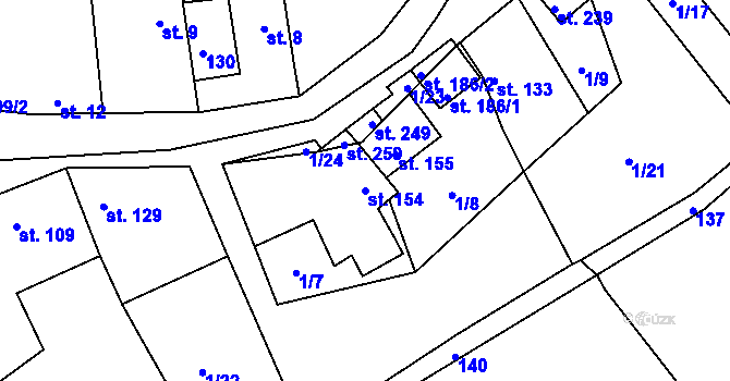 Parcela st. 154 v KÚ Stradonice u Pátku, Katastrální mapa